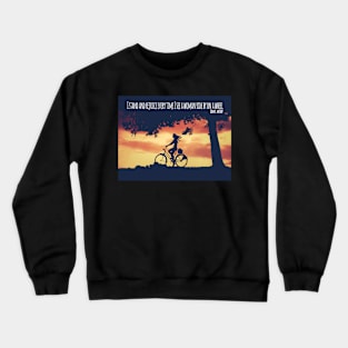 Young Woman Cycling Quote Poster Crewneck Sweatshirt